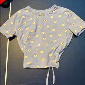 Hollister Light Blue flower Crop With Tie XSmall women’s